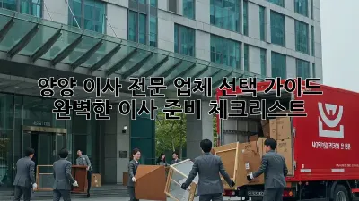 양양 이사 전문 업체 선택 가이드: 완벽한 이사 준비 체크리스트