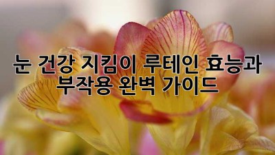 눈 건강 지킴이 루테인: 효능과 부작용 완벽 가이드